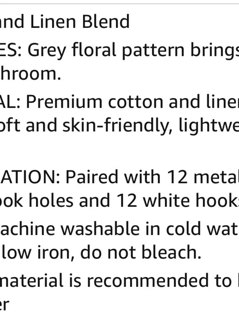 Floral Vine Shower Curtain - Gray on White